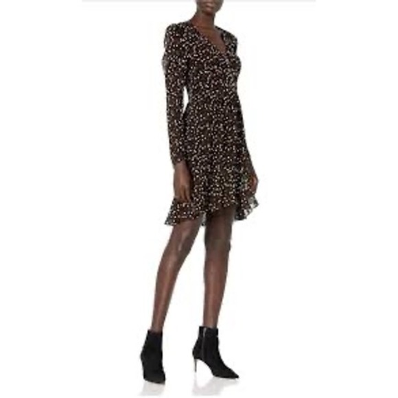 The Kooples Dresses & Skirts - The Kooples Silk Mini Dress Brown Polka Dots Sz FR 0 US XS New